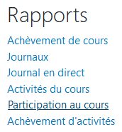 Participation au cours