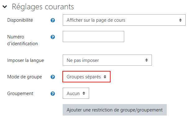 devoir réglage courant