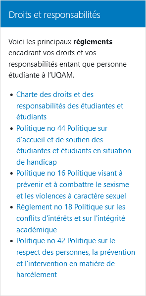 Droits et responsabilités