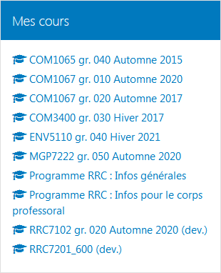 bloc Mes cours