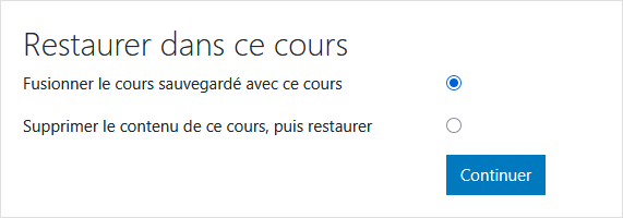 Restaurer dans ce cours
