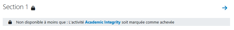 Message restriction accès à la section