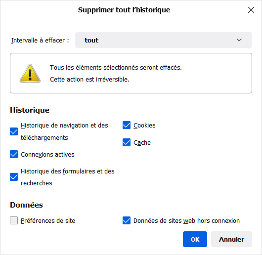 Firefox - Vider cache
