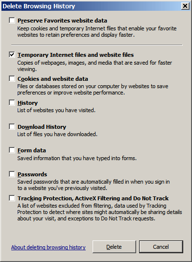 Internet Explorer - Vider cache