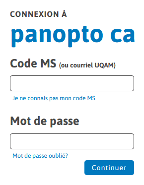 Connexion à Panopto