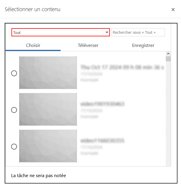 Sélectionner un contenu