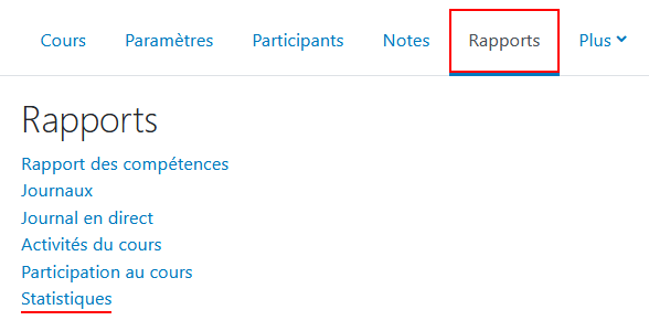 Rapports - Statistiques