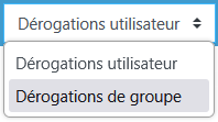 Dérogations de groupe