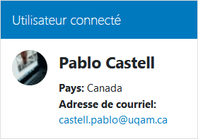 bloc Utilisateur connecté