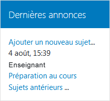 bloc Dernières annonces